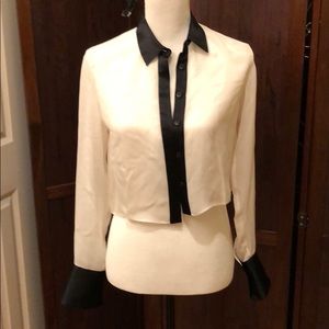 Alice + Olivia silk crop top size 2